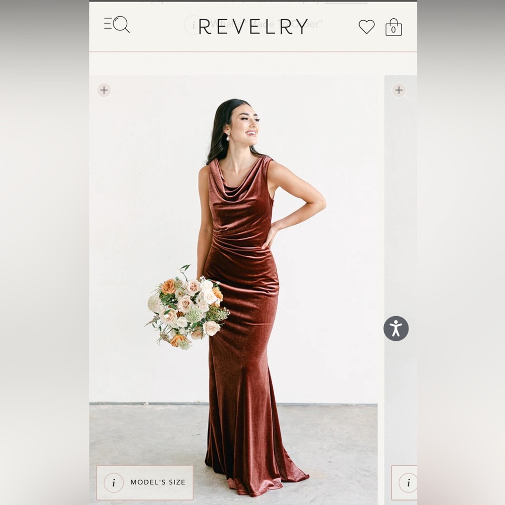 REVELRY Faith Velvet Dress size 2, terracotta